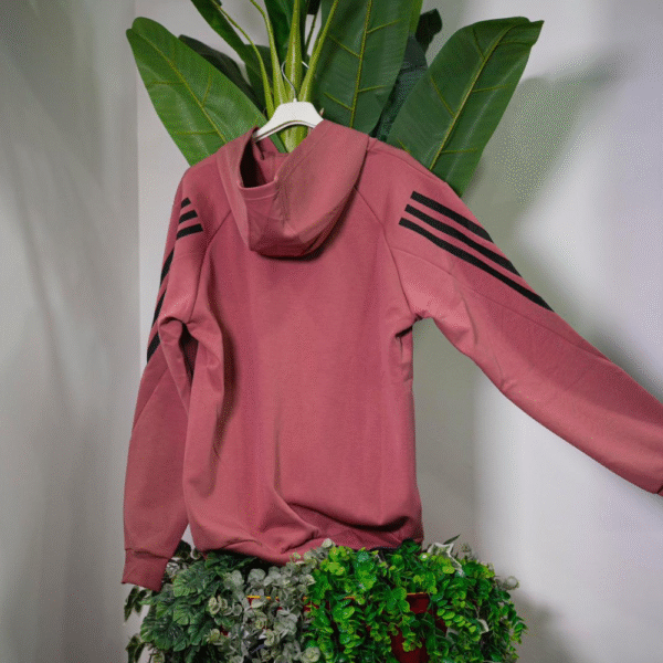 Adidas Future Icons 3-Stripes Full Zip Hoodie - Preloved Crimson - immagine 3