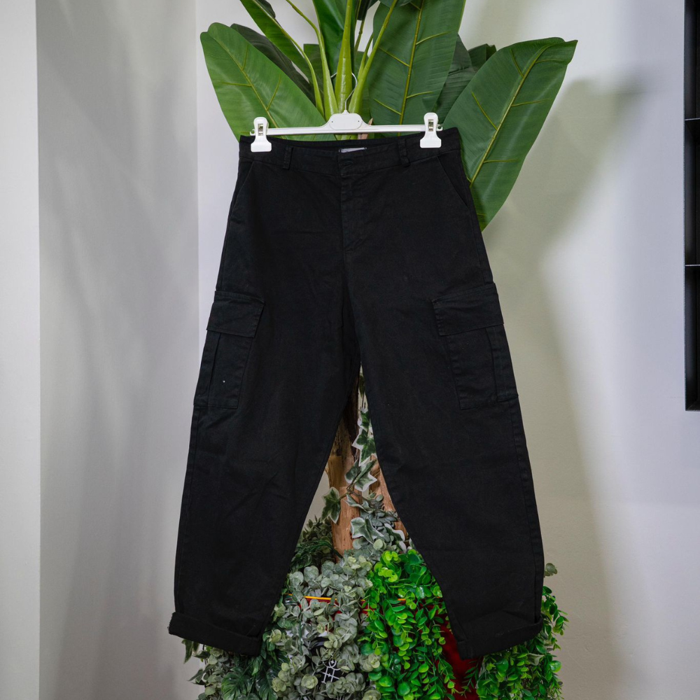 Vic Bee Pantalone Cargo Nero