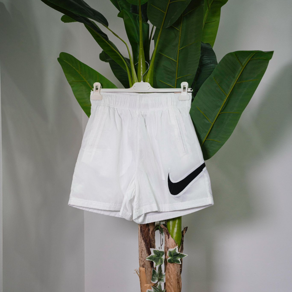 Nike Pantaloncino Bianco in Nylon e Mesh