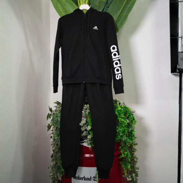 Adidas Tuta Essentials Logo French Terry - Black / White