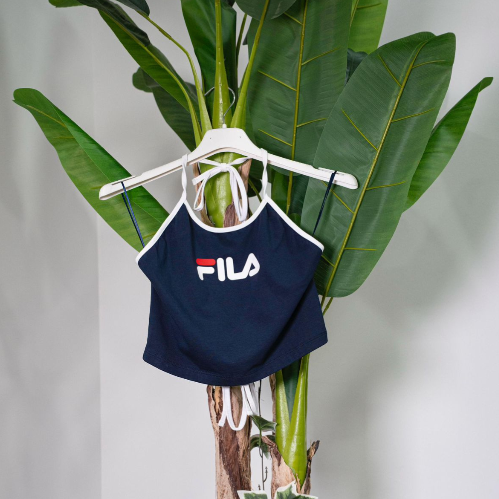 Top blu Fila con chiusura a laccio