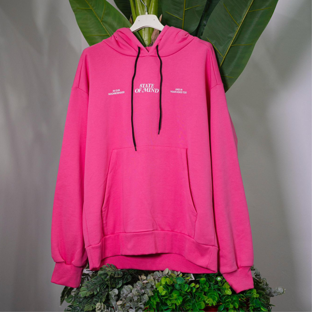State of Mind Felpa con Cappuccio Fucsia