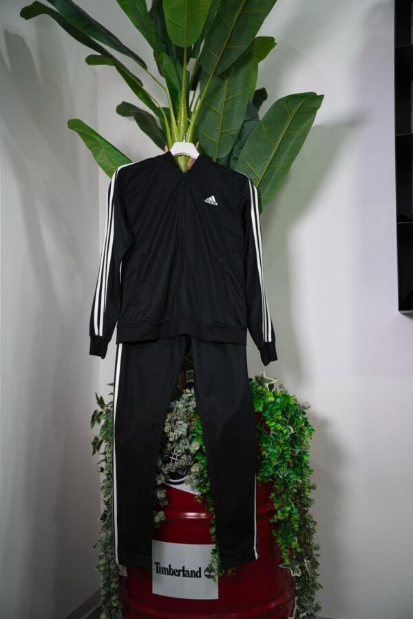 Adidas Tuta Essentials 3 Stripes nera - immagine 3
