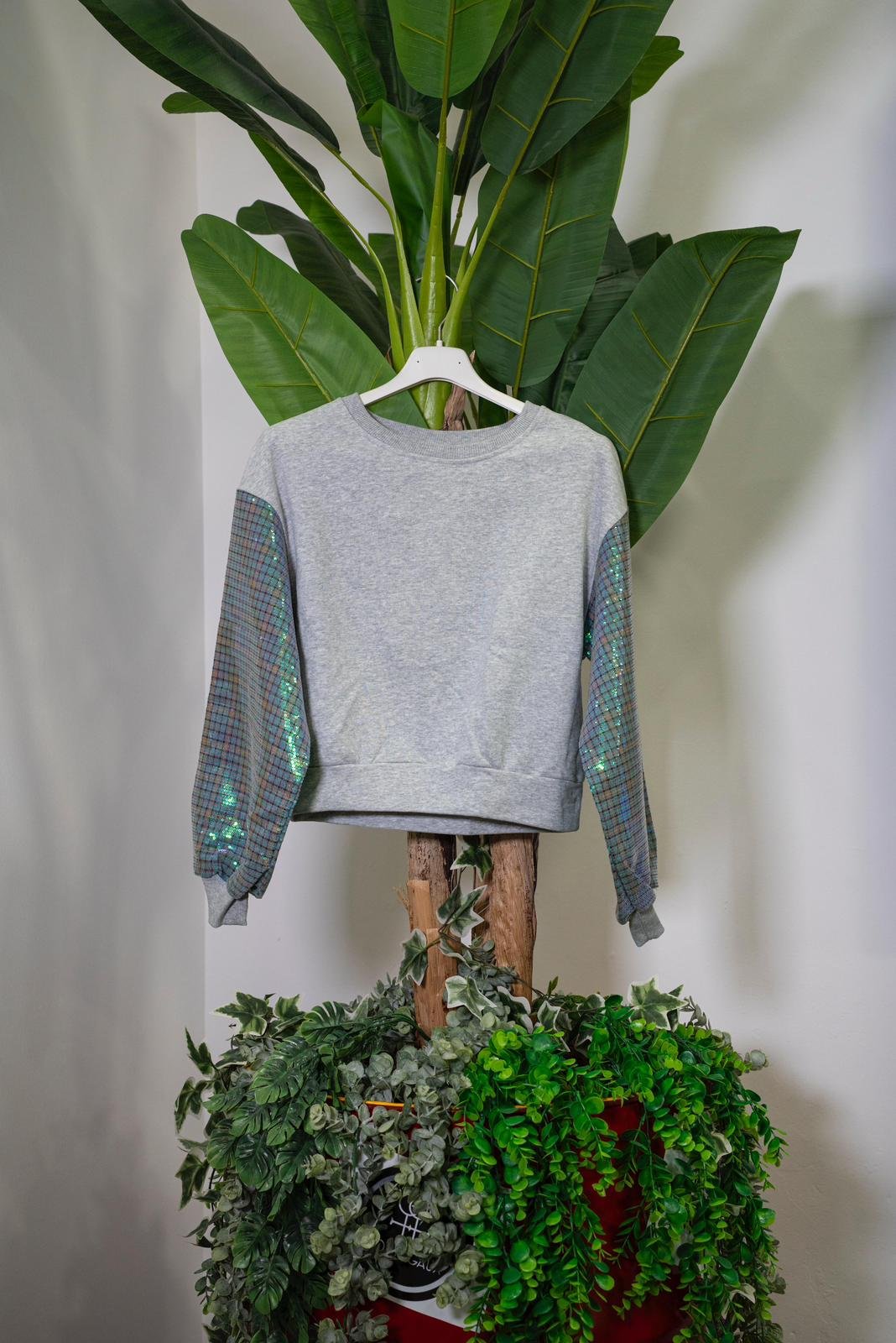 Vic Bee Felpa Grigia in Tessuto Fleece - immagine 2