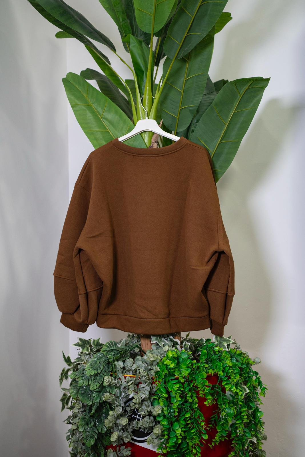 Vic Bee Felpa Girocollo Marrone - immagine 2