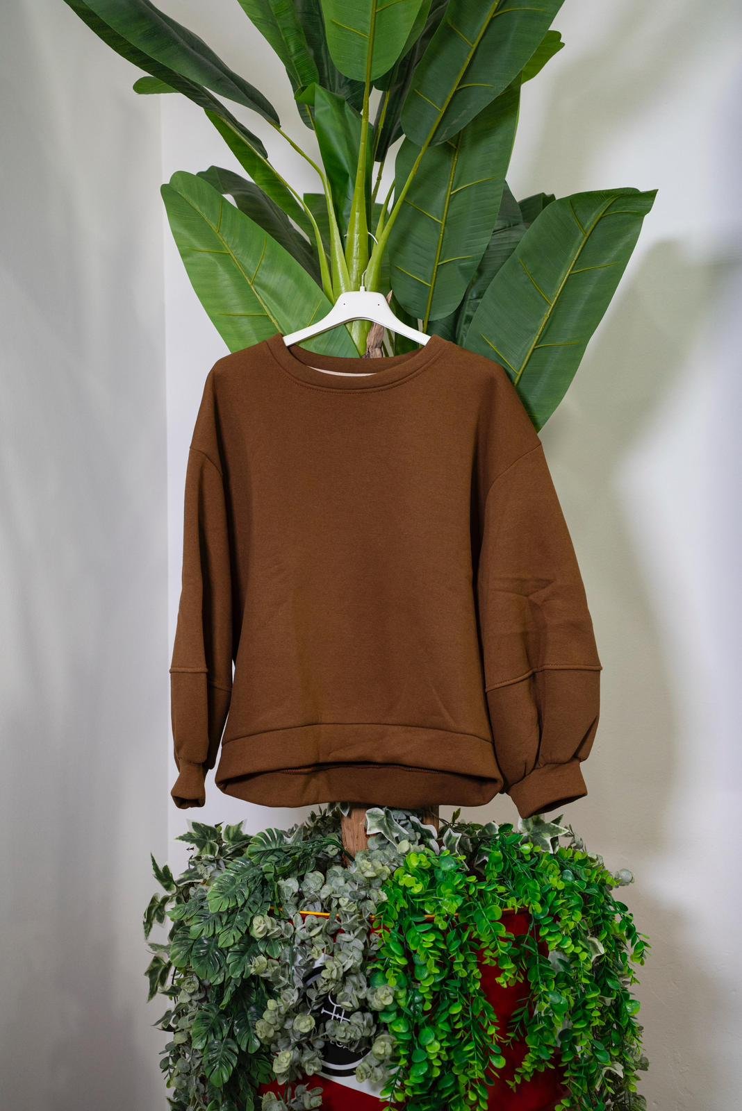 Vic Bee Felpa Girocollo Marrone - immagine 3