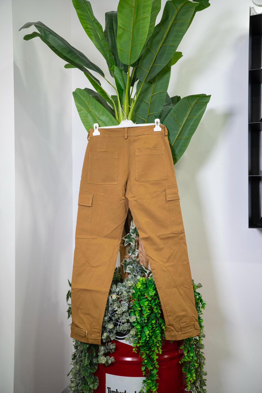 Tous Égaux Pantalone Cargo Cammello - immagine 3