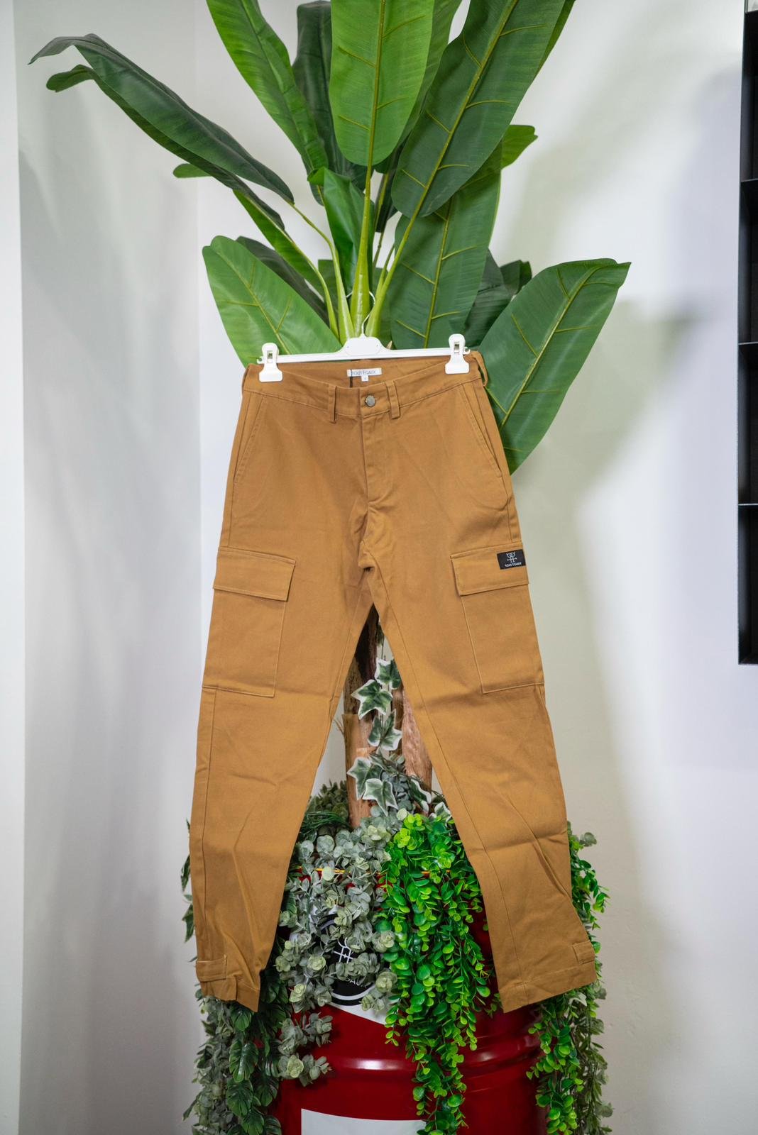 Tous Égaux Pantalone Cargo Cammello - immagine 2