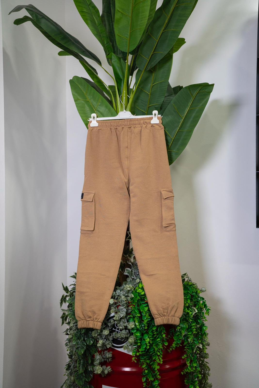 Tous Égaux Pantalone Cargo Color Cammello - immagine 3