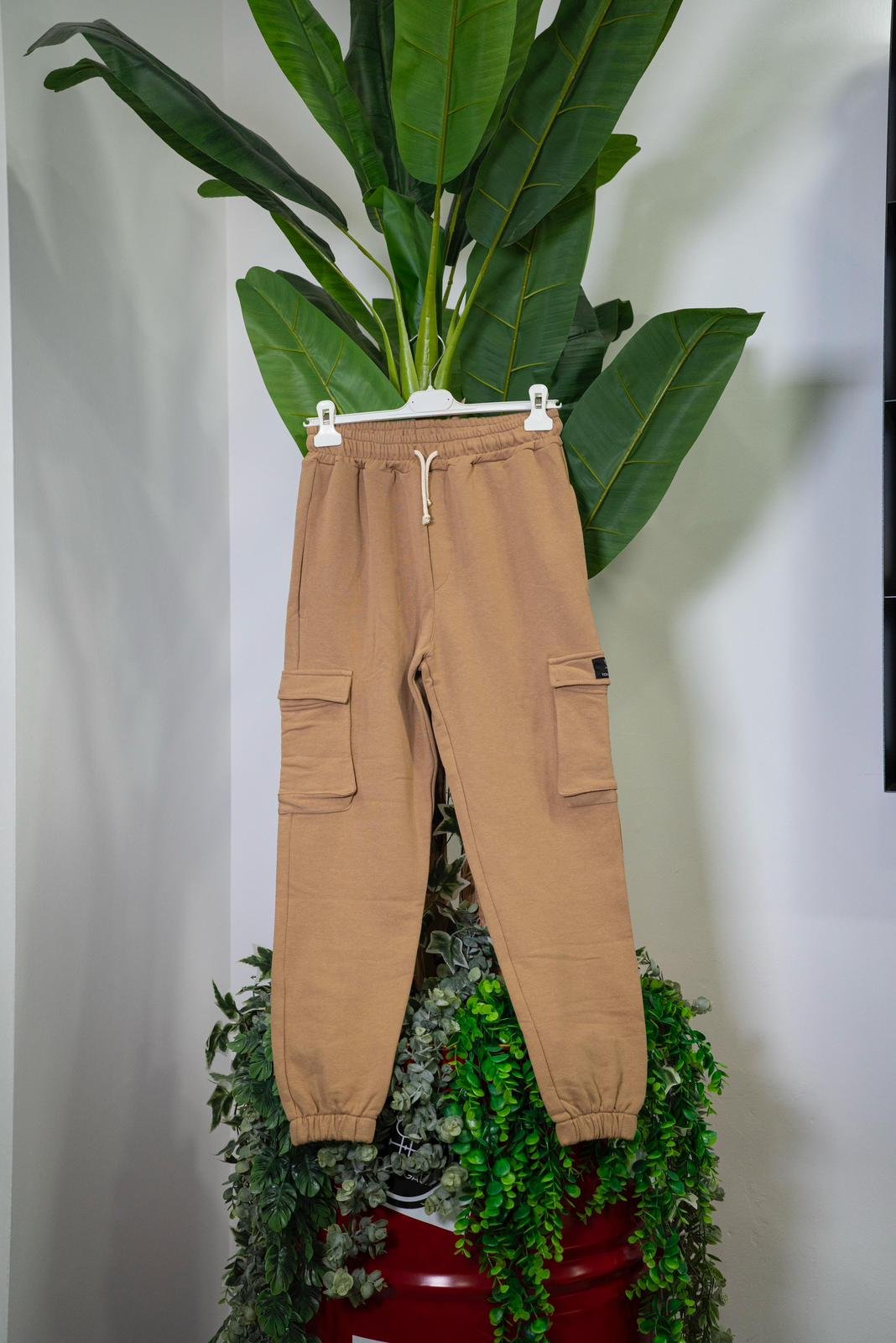 Tous Égaux Pantalone Cargo Color Cammello - immagine 2