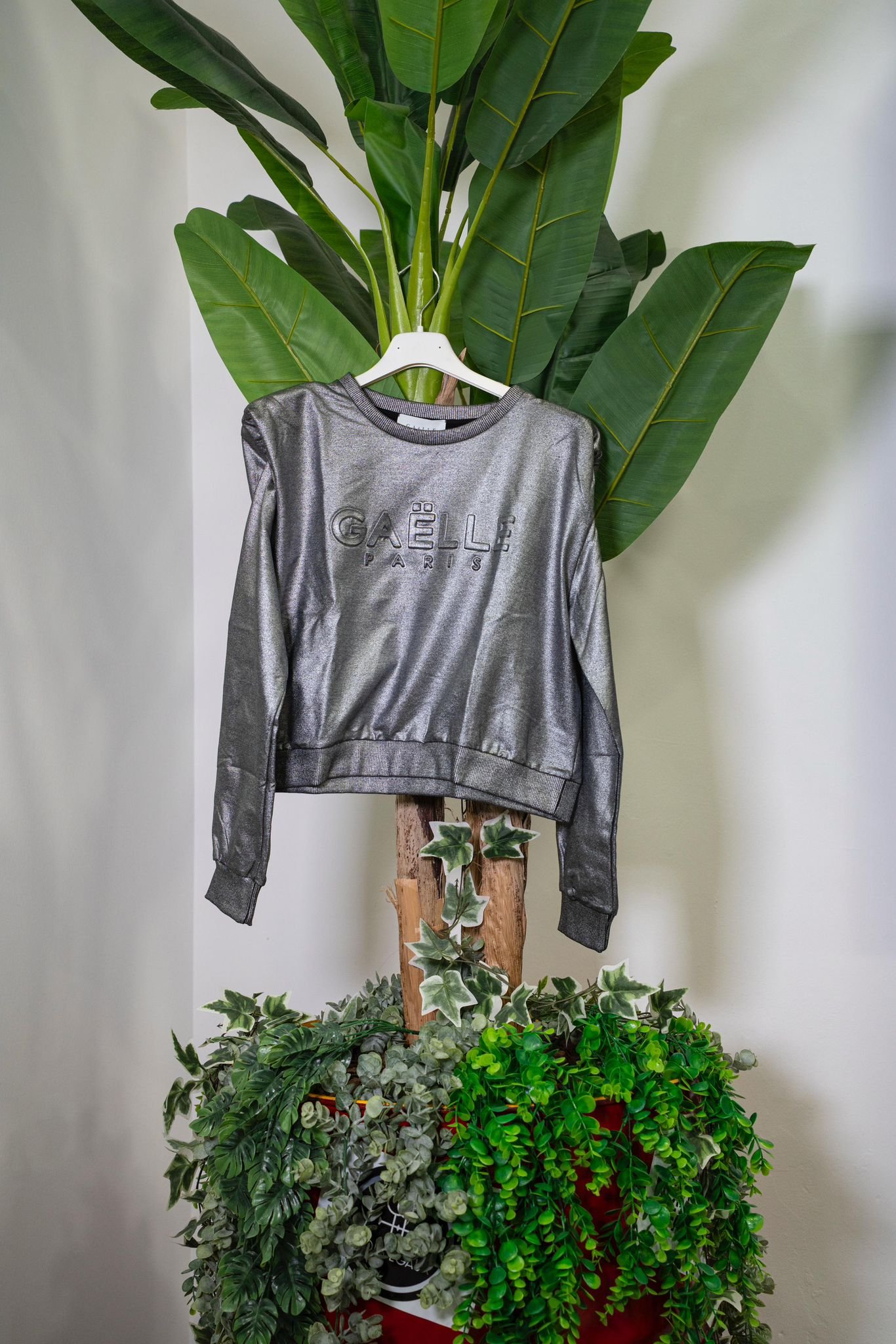 Gaelle Felpa Argento con Spalline - immagine 2