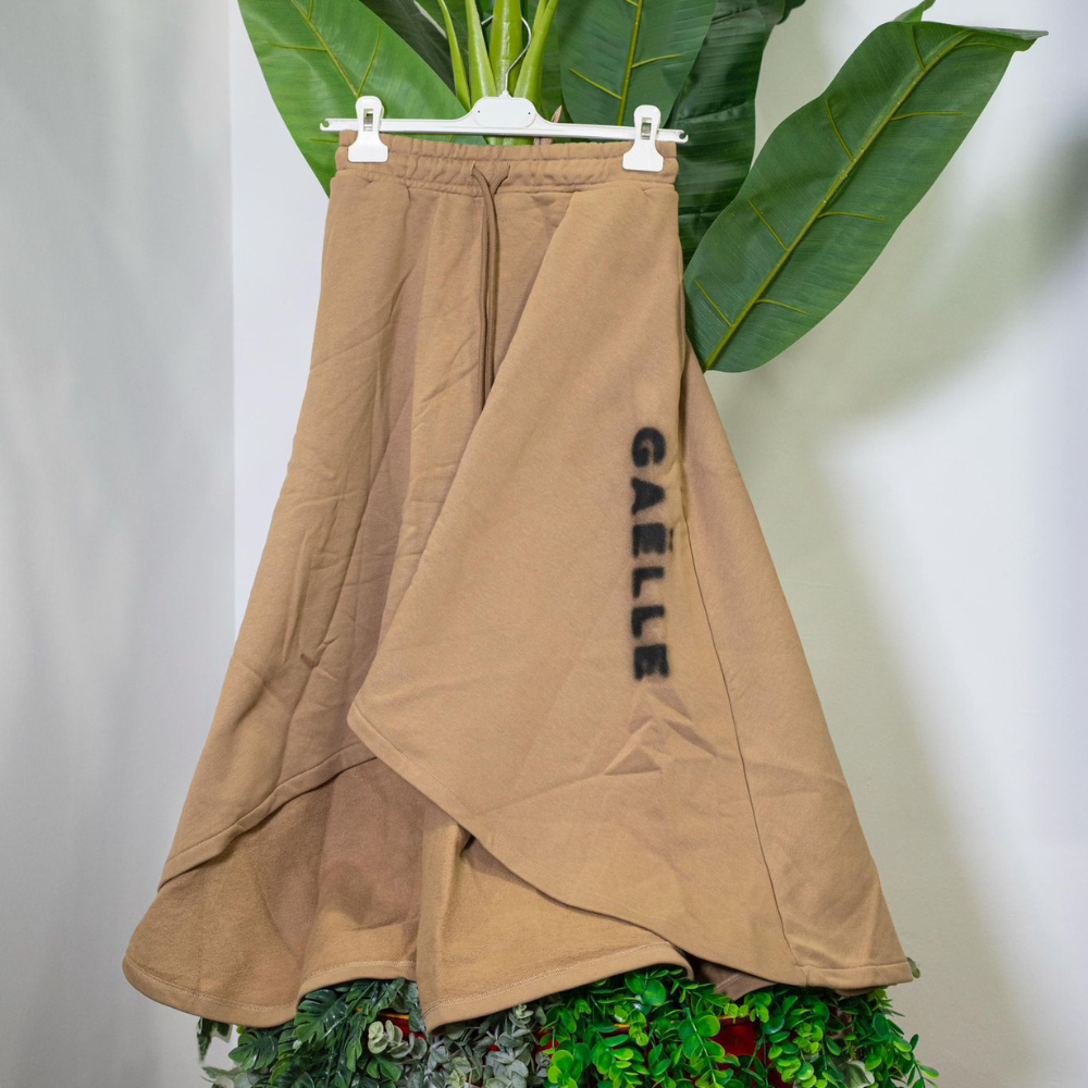 Gaelle Gonna in Felpa Color Nocciola