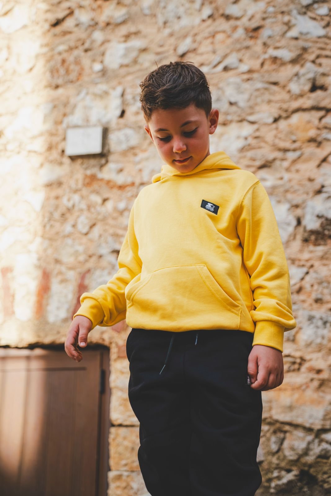 STARTER FELPA CAPPUCCIO BIMBO GIALLA - immagine 4