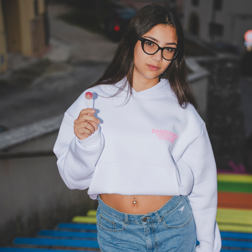HOODIE "AMMO" CHI'T'SAP WHITE/GLITTER BUBBLE PINK