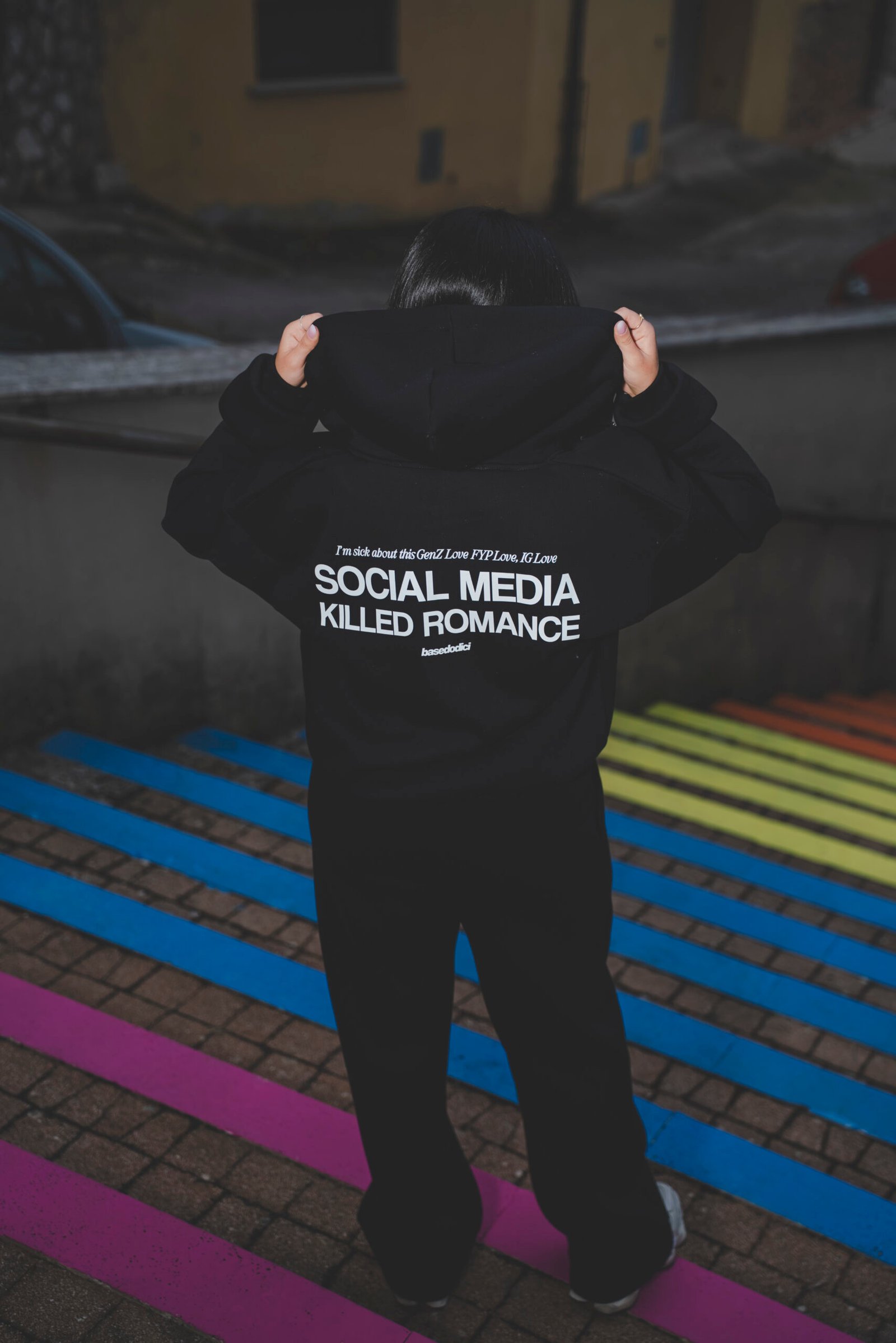 Full Zip "Killed Romance" Black/White - immagine 3