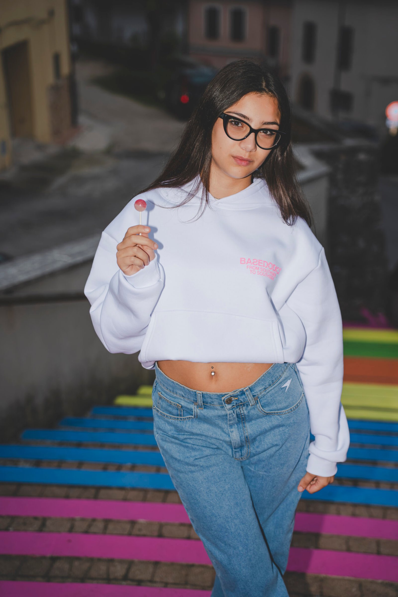 HOODIE "AMMO" CHI'T'SAP WHITE/GLITTER BUBBLE PINK - immagine 4
