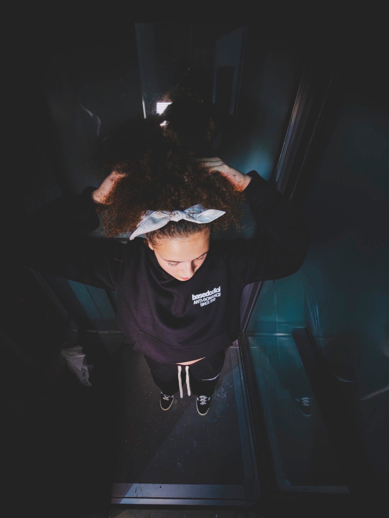 FLEECE PANTS "COMFY" FRONT LOGO BLACK/WHITE - immagine 3