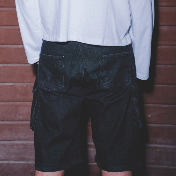 Double Denim Cargo Pants "De La Rue À La Rue" Black Basedodici