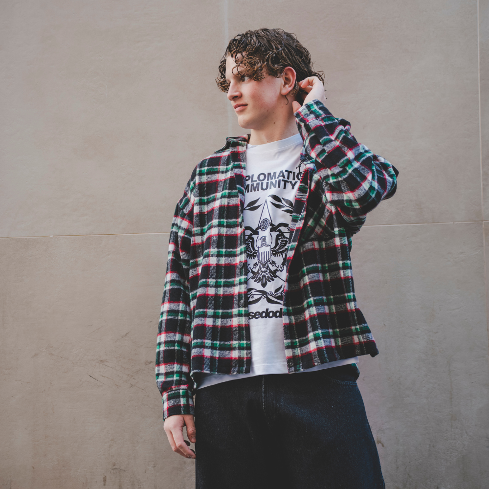 FLANELLA SHIRT "RUDEBOY LDN" SHOULDER LOGO