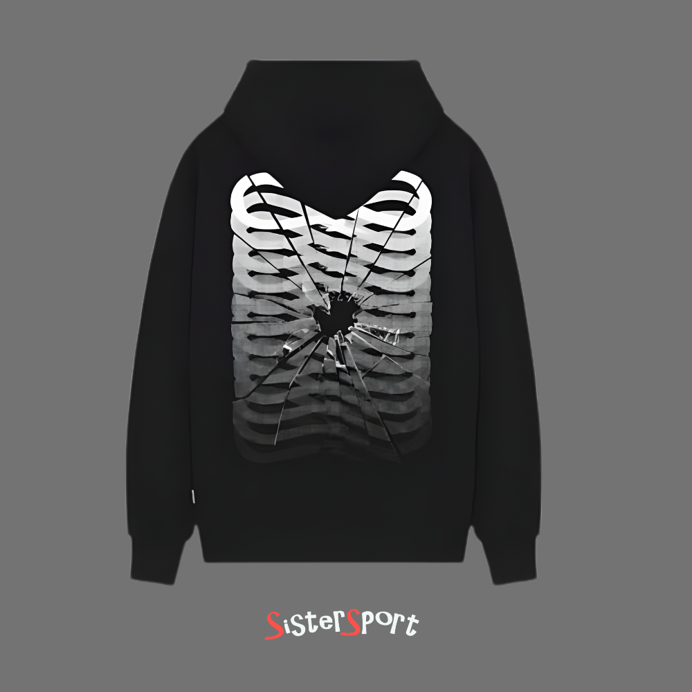 PROPAGANDA RIBS GLASS BLACK HOODIE - immagine 4