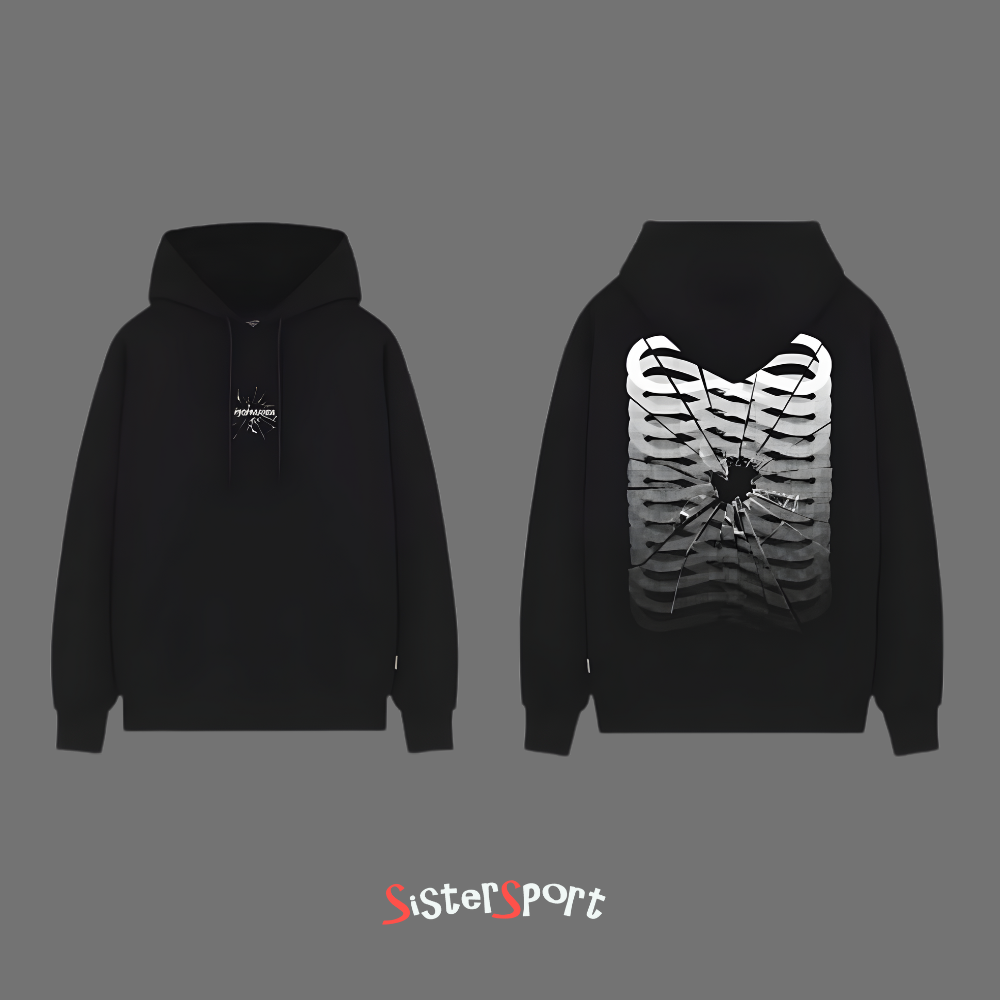 PROPAGANDA RIBS GLASS BLACK HOODIE - immagine 3