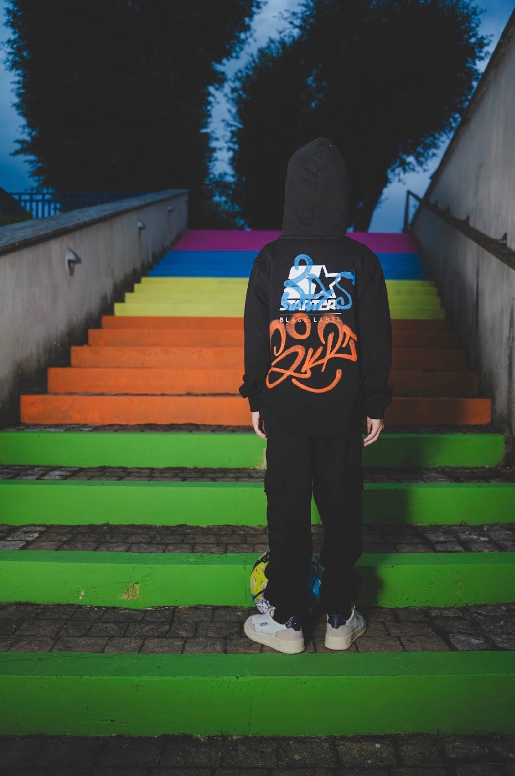 STARTER FELPA CON CAPPUCCIO GRAFICHE COMPOSTE NERO - immagine 2