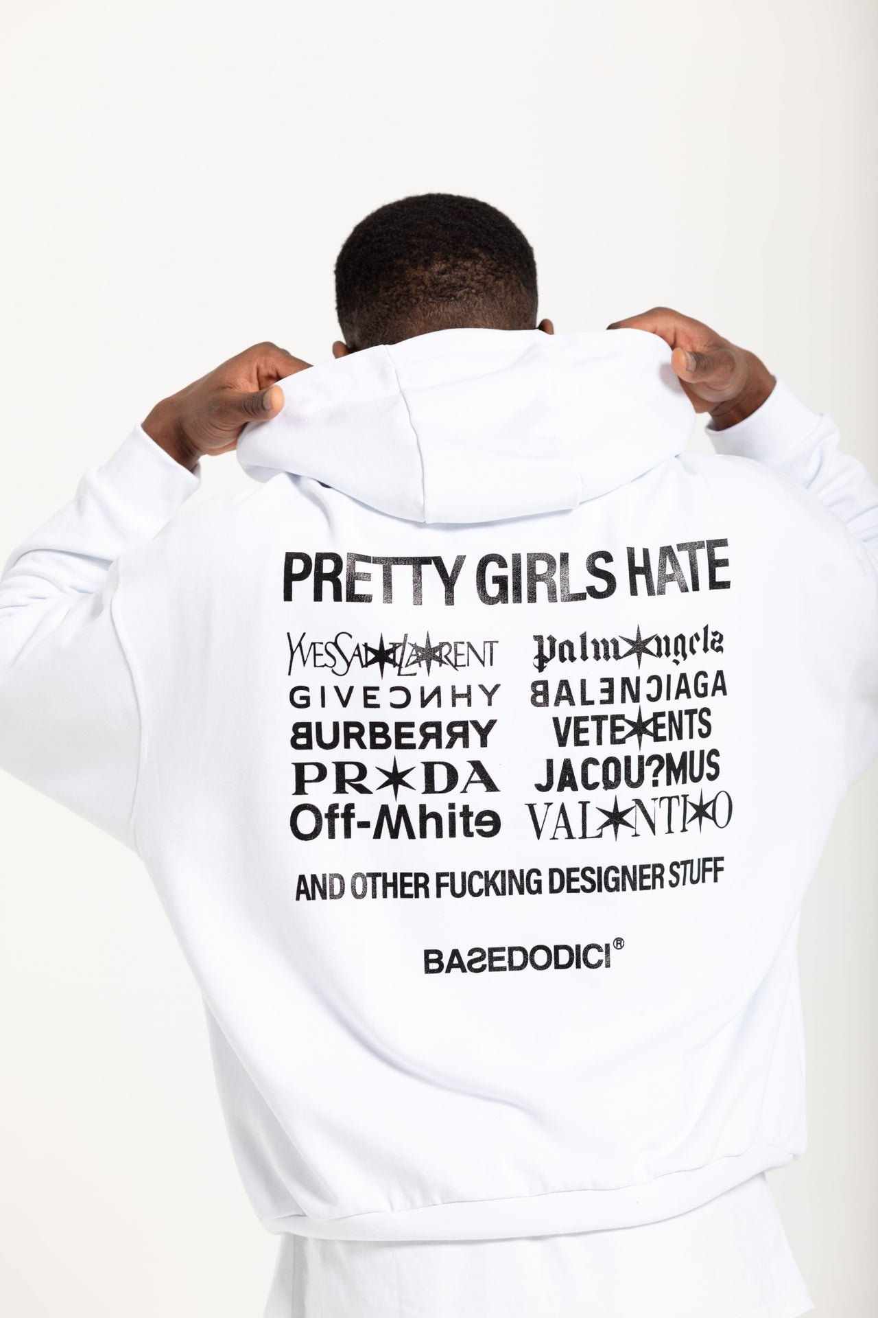BASEDODICI HOODIE ''FCK 2.0'' PRETTYGIRLS WHITE - immagine 2