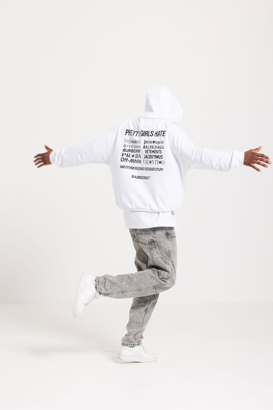 BASEDODICI HOODIE ''FCK 2.0'' PRETTYGIRLS WHITE - immagine 4