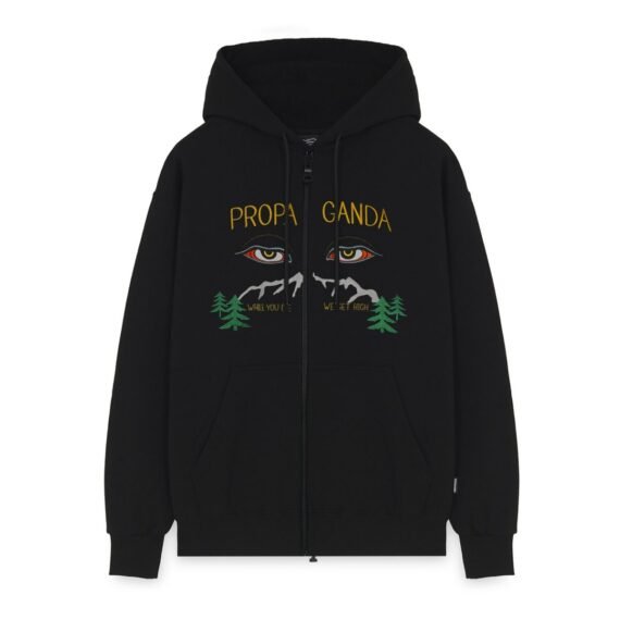 PROPAGANDA PEAK ZIP HOODIE BLACK
