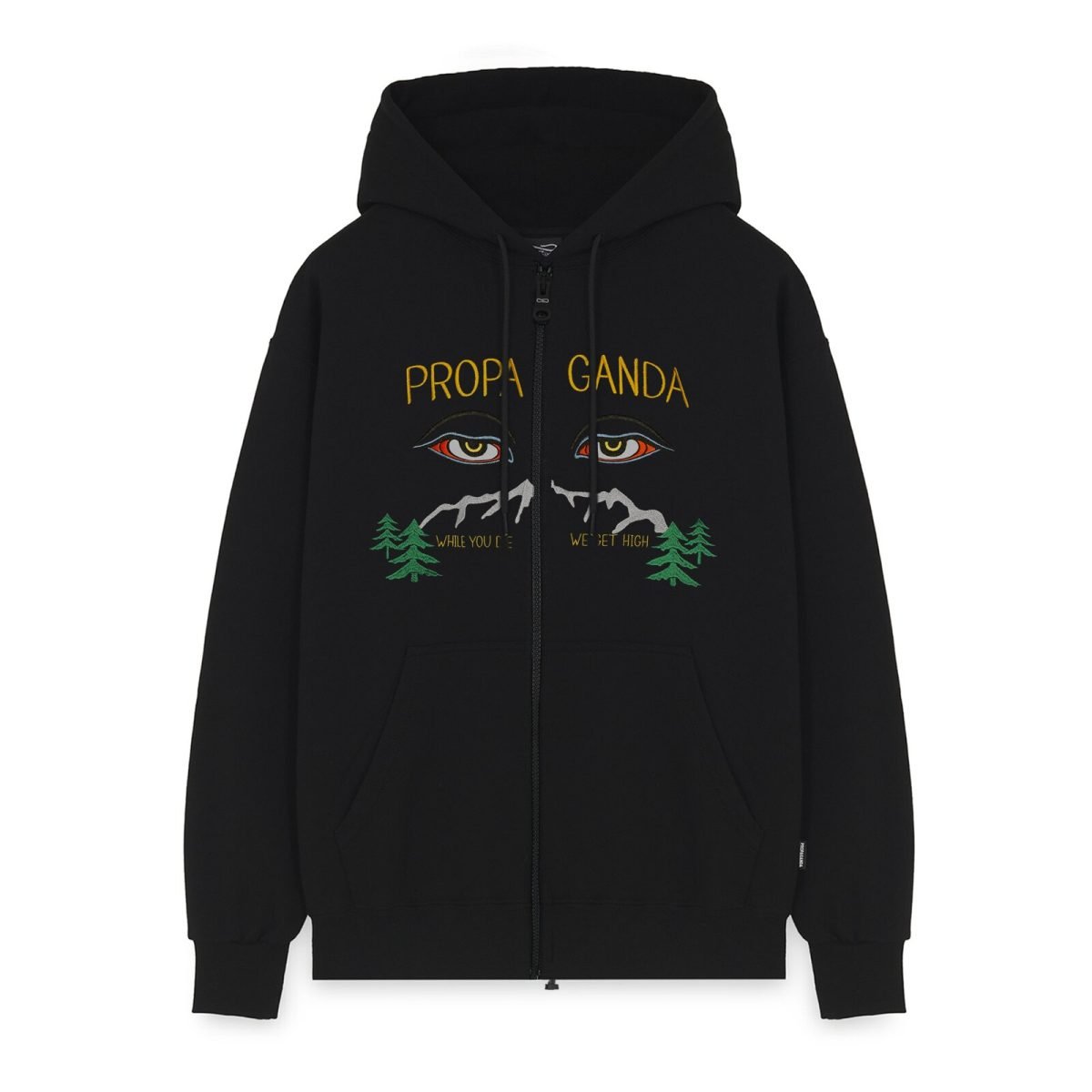 PROPAGANDA PEAK ZIP HOODIE BLACK