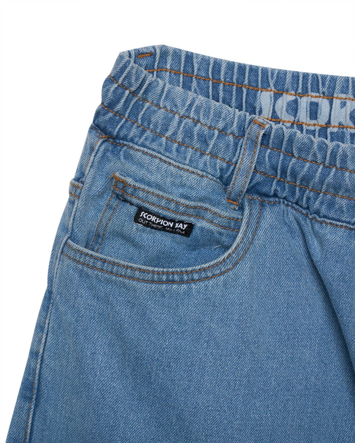 SCORPION BAY PANTALONI CARGO IN DENIM CON VITA ELASTICATA - immagine 4