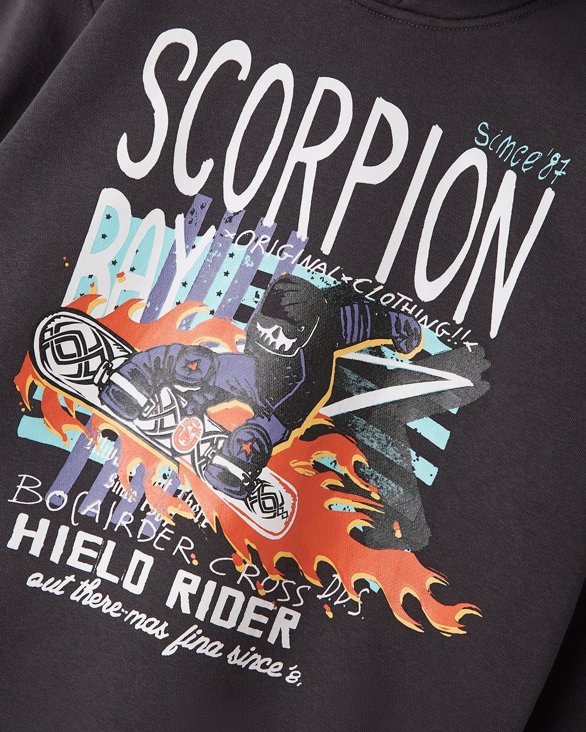 SCORPION BAY FELPA CON CAPPUCCIO ''FLAMES RIDER'' BAMBINO - immagine 3