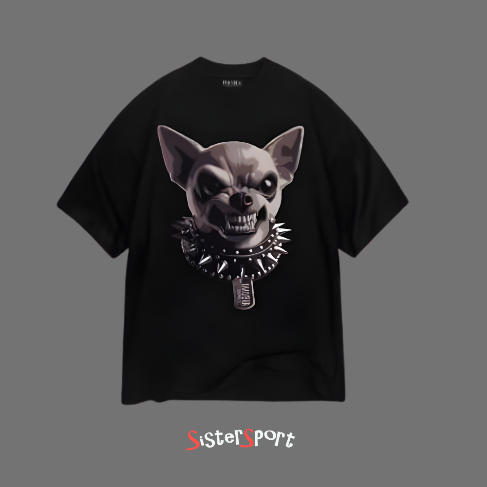 PHOBIA BLACK T-SHIRT WITH FRONT PRINT