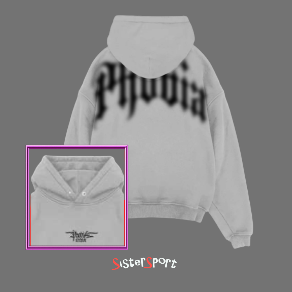 PHOBIA GREY HOODIE WITH LOGO