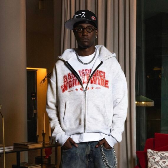 BASEDODICI FULL ZIP ''WORLD TOUR'' WORLDWIDE ASHGREY