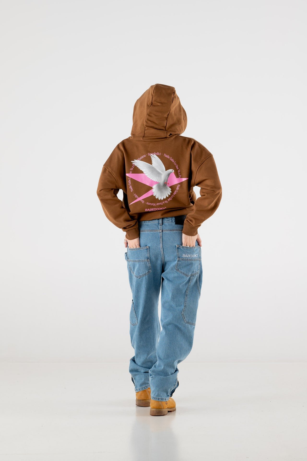 BASEDODICI HOODIE BOXY ''RESORT'' DOVE BROWN - immagine 2