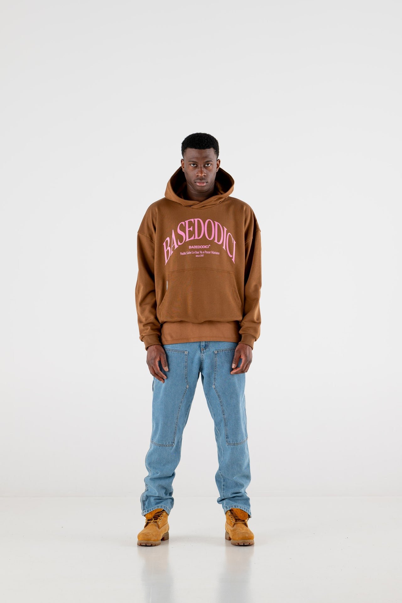 BASEDODICI HOODIE BOXY ''RESORT'' DOVE BROWN - immagine 3