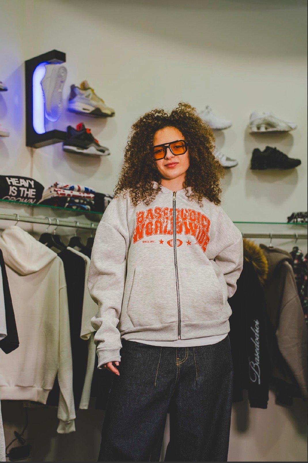 BASEDODICI FULL ZIP ''WORLD TOUR'' WORLDWIDE ASHGREY - immagine 3