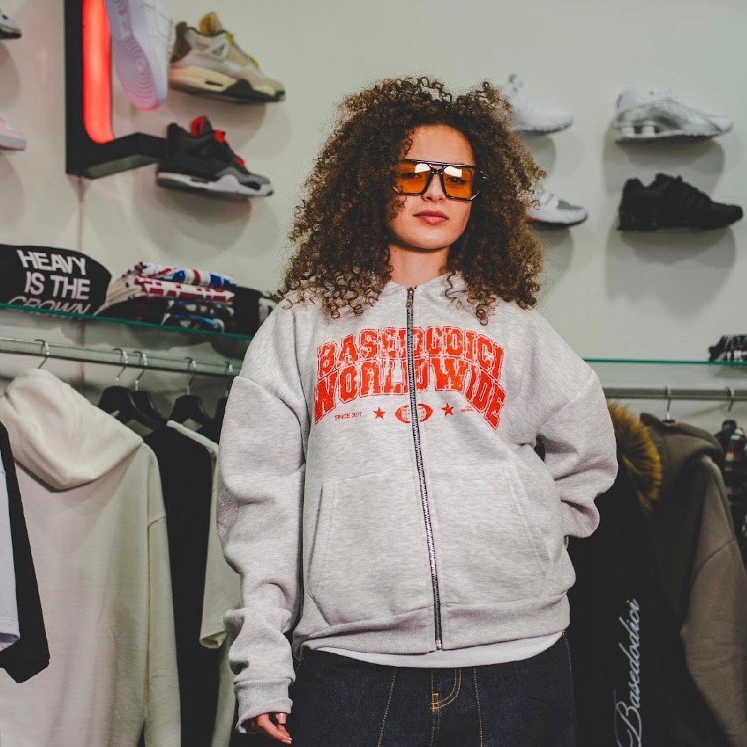 BASEDODICI FULL ZIP ''WORLD TOUR'' WORLDWIDE ASHGREY