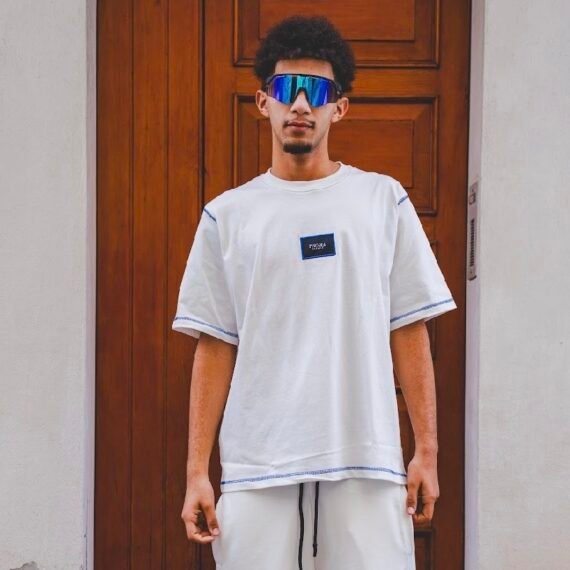 PHOBIA OFFWHITE TEE WITH EMBROIDERED
