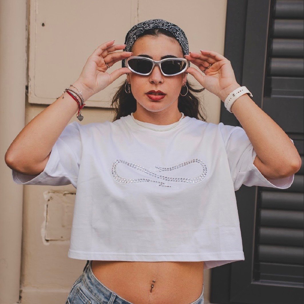 PROPAGANDA CROP TEE LOGO STUDS WOMAN