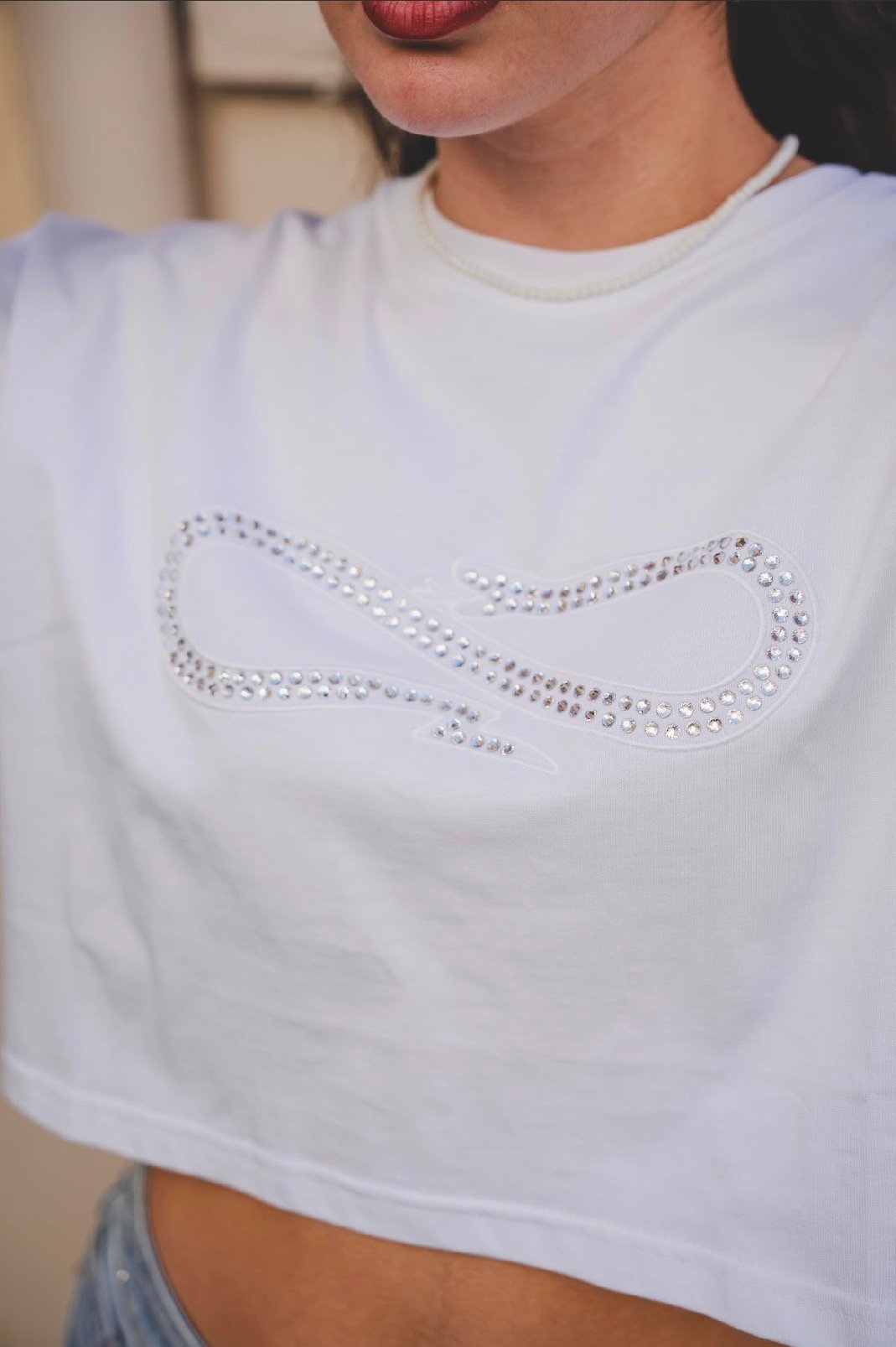 PROPAGANDA CROP TEE LOGO STUDS WOMAN - immagine 3