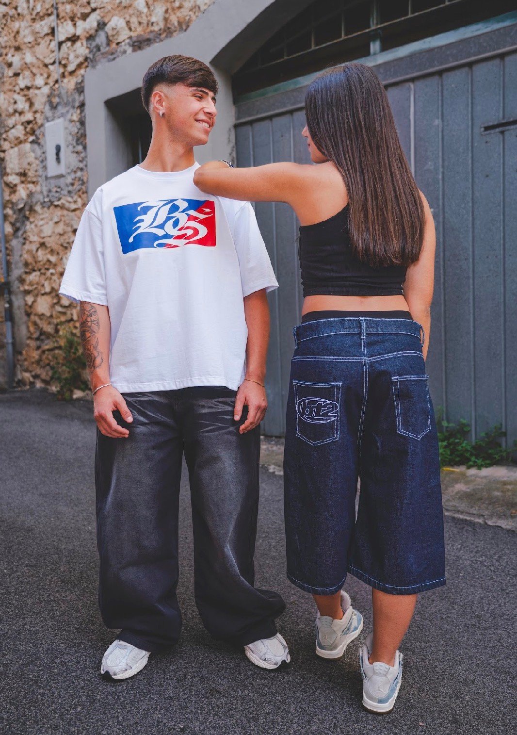 BASEDODICI JORTS ''LIVE FAST'' DENIM RAW - immagine 4