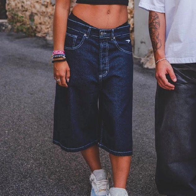 BASEDODICI JORTS ''LIVE FAST'' DENIM RAW
